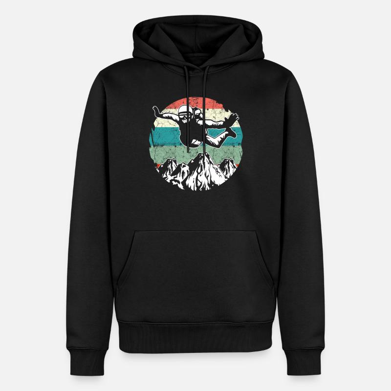 Parachutisme - Sweat à capuche Premium bio Homme - noir