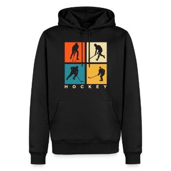 Hockey - Sweat à capuche Premium bio Homme - noir - Devant - Nico (187cm)