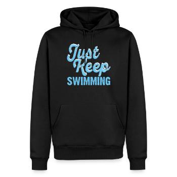 Flotteur de natation - Sweat à capuche Premium bio Homme - noir - Devant - Nico (187cm)