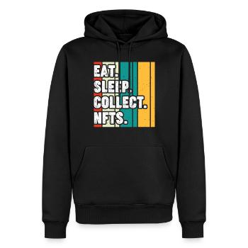 NFT - Männer Premium Bio Hoodie - Schwarz - Vorne - Nico (187cm)