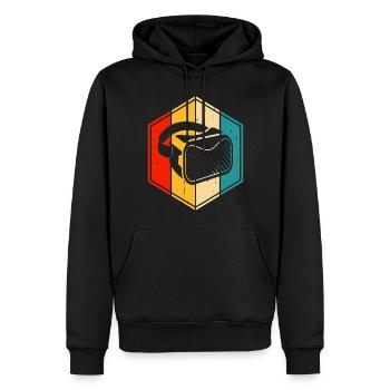 VR Virtuel Reality - Männer Premium Bio Hoodie - Schwarz - Vorne - Nico (187cm)