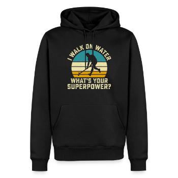 Hockey - Sweat à capuche Premium bio Homme - noir - Devant - Nico (187cm)