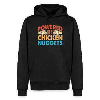 Pépites de poulet - Sweat à capuche Premium bio Homme - noir - Devant - Nico (187cm)