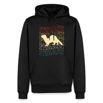 Frettchen - Männer Premium Bio Hoodie - Schwarz - Vorne - Nico (187cm)