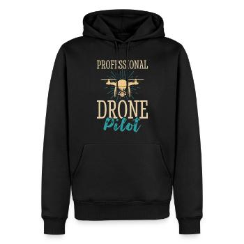 Drone - Sweat à capuche Premium bio Homme - noir - Devant - Nico (187cm)