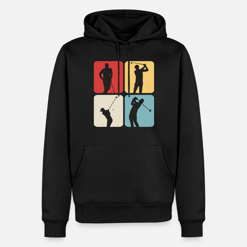 Golf Golfer - Männer Premium Bio Hoodie - Schwarz