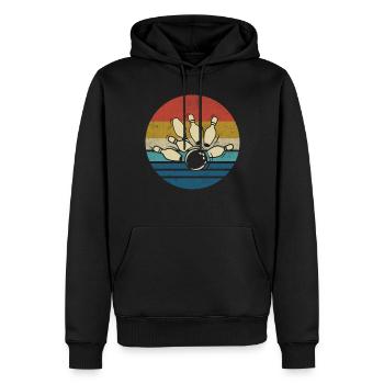 Bowling - Sweat à capuche Premium bio Homme - noir - Devant - Nico (187cm)