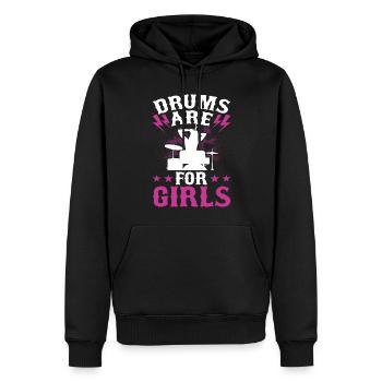 Batterie Batteur Batteur - Sweat à capuche Premium bio Homme - noir - Devant - Nico (187cm)