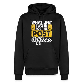 Briefträger Postbote - Männer Premium Bio Hoodie - Schwarz - Vorne - Nico (187cm)