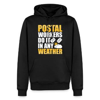 Briefträger Postbote - Männer Premium Bio Hoodie - Schwarz - Vorne - Nico (187cm)