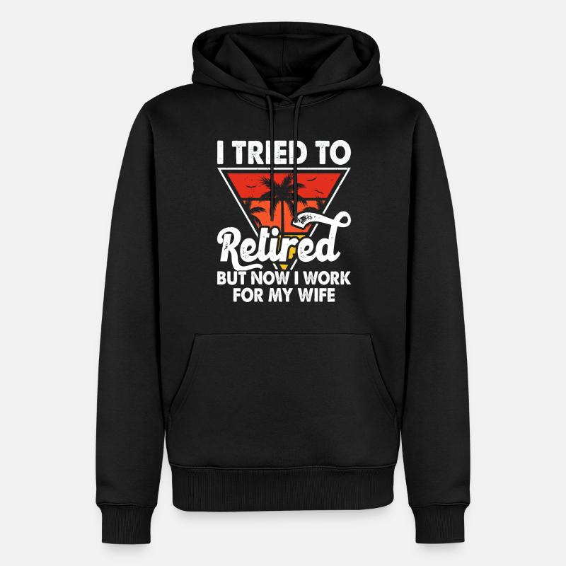 Rentner Ehefrau - Männer Premium Bio Hoodie - Schwarz