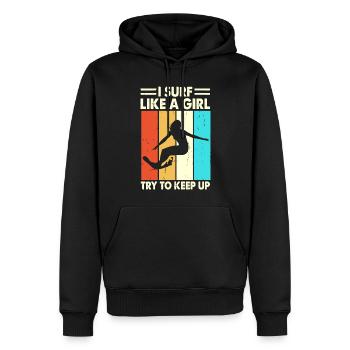Surfer Surfen - Männer Premium Bio Hoodie - Schwarz - Vorne - Nico (187cm)