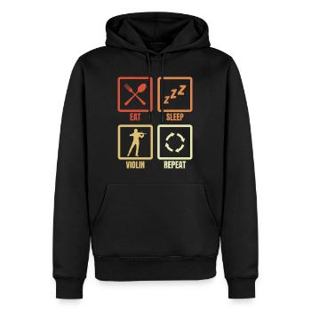 Eat Sleep Violin Repeat - Männer Premium Bio Hoodie - Schwarz - Vorne - Nico (187cm)