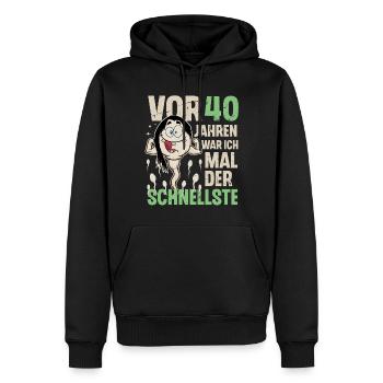 40. Geburtstag 40 Jahre War Ich Mal Der Schnellste - Männer Premium Bio Hoodie - Schwarz - Vorne - Nico (187cm)