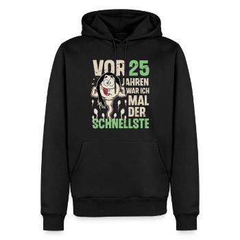25. Geburtstag 25 Jahre War Ich Mal Der Schnellste - Männer Premium Bio Hoodie - Schwarz - Vorne - Nico (187cm)