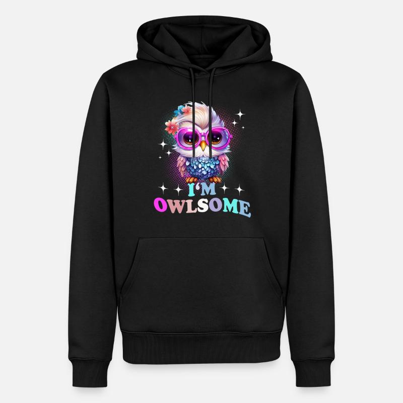 Eule Eulen I`m Owlsome - Männer Premium Bio Hoodie - Schwarz