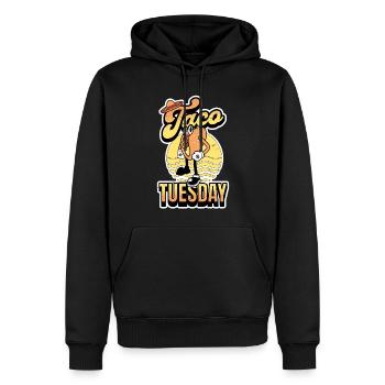 Taco Mardi - Sweat à capuche Premium bio Homme - noir - Devant - Nico (187cm)