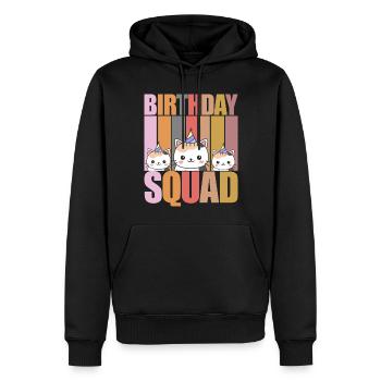 Birthday Squad - Celebrate with Your Crew Funny Ca - Men’s Premium Organic Hoodie - black - Front - Nico (187cm)