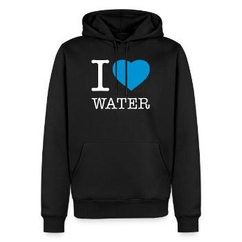 I LOVE WATER Wasser - Männer Premium Bio Hoodie - Schwarz - Vorne - Nico (187cm)