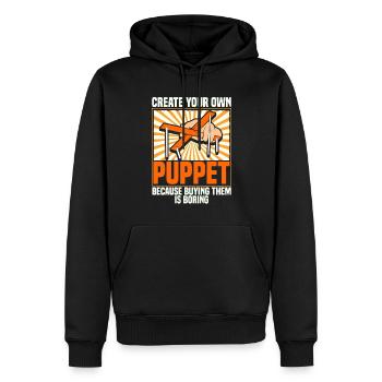 Créez votre propre marionnette parce que l’achat... - Sweat à capuche Premium bio Homme - noir - Devant - Nico (187cm)