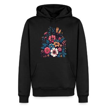 Botanische Glückseligkeit Wildblumenstrauß Naturliebhaber - Männer Premium Bio Hoodie - Schwarz - Vorne - Nico (187cm)