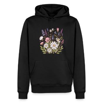 Botanische Glückseligkeit Wildblumenstrauß Naturliebhaber - Männer Premium Bio Hoodie - Schwarz - Vorne - Nico (187cm)