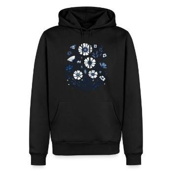 Botanische Glückseligkeit Wildblumenstrauß Naturliebhaber - Männer Premium Bio Hoodie - Schwarz - Vorne - Nico (187cm)