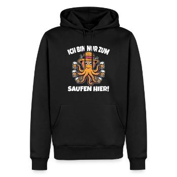 Conception amusante de la bière de poulpe - Sweat à capuche Premium bio Homme - noir - Devant - Nico (187cm)