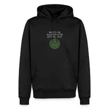 Quel est l’algorithme pour devenir riche ? Drôle - Sweat à capuche Premium bio Homme - noir - Devant - Nico (187cm)