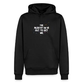 The Algorithm Is Out To Get Me Funny Coding Humor - Men’s Premium Organic Hoodie - black - Front - Nico (187cm)