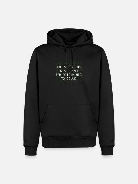 Algorithmus-Rätsel Binärcode lösen - Männer Premium Bio Hoodie - Schwarz