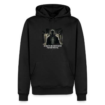 Vorbereitung auf Verrat: Dunkle Straße - Männer Premium Bio Hoodie - Schwarz - Vorne - Nico (187cm)