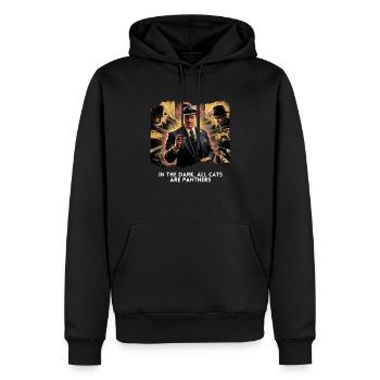 Im Dunkeln sind alle Katzen Panther Street Smarts - Männer Premium Bio Hoodie - Schwarz - Vorne - Nico (187cm)
