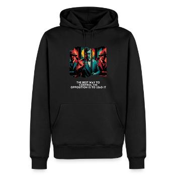 Führen Sie die Opposition mit Zuversicht Vintage - Männer Premium Bio Hoodie - Schwarz - Vorne - Nico (187cm)