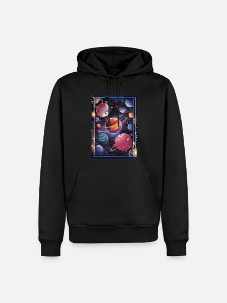 Cosmic Planetary Art Universe Design - Men’s Premium Organic Hoodie - black