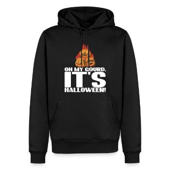Oh mein Kürbis, es ist Halloween-Design - Männer Premium Bio Hoodie - Schwarz - Vorne - Nico (187cm)
