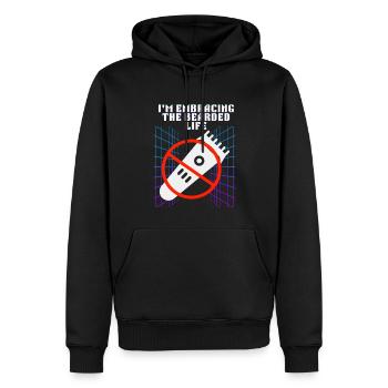 Umarmung des bärtigen Lebens Lustiges Retro-Design - Männer Premium Bio Hoodie - Schwarz - Vorne - Nico (187cm)