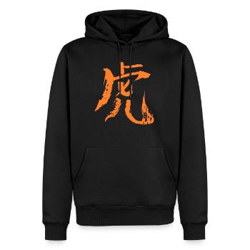 Tigre (Astrologie Chinoise) - Sweat à capuche Premium bio Homme - noir - Devant - Nico (187cm)