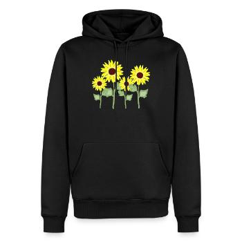 Sonnenblumenstrauß Gelb Kolorit - Männer Premium Bio Hoodie - Schwarz - Vorne - Nico (187cm)