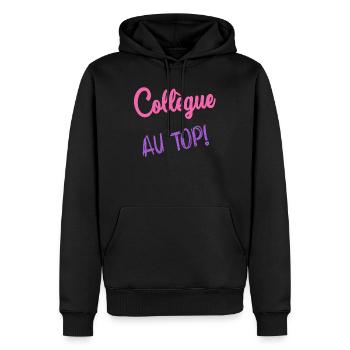 KOLLEGE. RUHESTAND. RUHESTAND. PENSIONIERT - Männer Premium Bio Hoodie - Schwarz - Vorne - Nico (187cm)