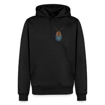 Illustration de punaise pour rollie pollie maman isopode - Sweat à capuche Premium bio Homme - noir - Devant - Nico (187cm)