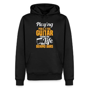 Pedal Steel Guitariste Instrument à cordes Montagne - Sweat à capuche Premium bio Homme - noir - Devant - Nico (187cm)