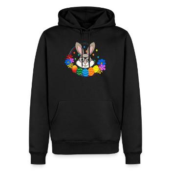 Ostern Osterhase Hase - Männer Premium Bio Hoodie - Schwarz - Vorne - Nico (187cm)