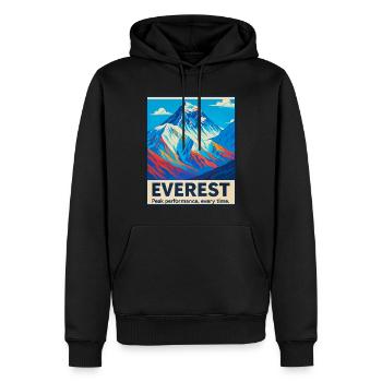 Everest – Performances de pointe - Sweat à capuche Premium bio Homme - noir - Devant - Nico (187cm)