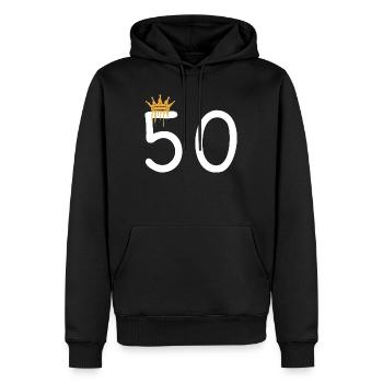 50 - Sweat à capuche Premium bio Homme - noir - Devant - Nico (187cm)