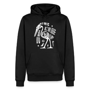 Oiseau totem blanc - Sweat à capuche Premium bio Homme - noir - Devant - Nico (187cm)