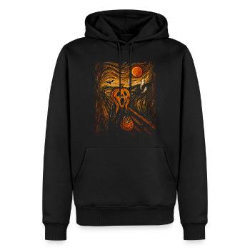 Halloween Pumpkin Scream Spooky Ghosts  Bat Design - Men’s Premium Organic Hoodie - black - Front - Nico (187cm)