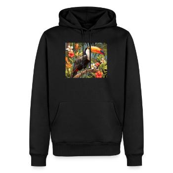 Toucans Toucan - Sweat à capuche Premium bio Homme - noir - Devant - Nico (187cm)