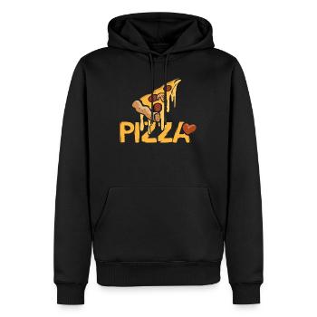 Lettrage Pizza Love - Sweat à capuche Premium bio Homme - noir - Devant - Nico (187cm)