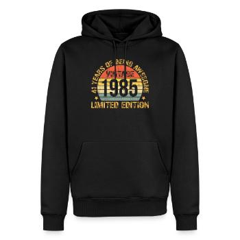 41st Birthday 41 Years Old Man Woman Vintage 1985 - Männer Premium Bio Hoodie - Schwarz - Vorne - Nico (187cm)
